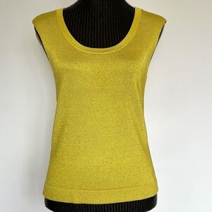 Jones New York Yellow Sleeveless Knit Tank Top Size S New